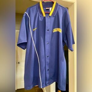 Vintage 90s Nike Cal Golden Bears Basketball Warm Up Shooting Shirt Jersey XL